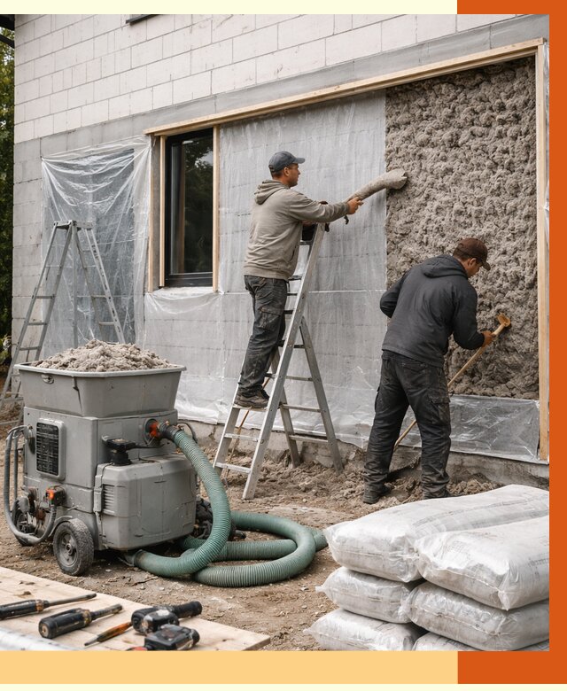 Утепление дома из газобетона эковатой в Новокузнецке от 4623 руб./м2 | ТепломастерНвк